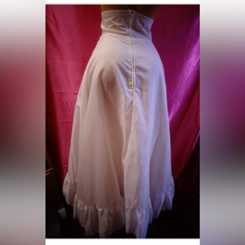 Slip wedding dress ivory cream nude long tutu crinoline prom ballroom gown vtg